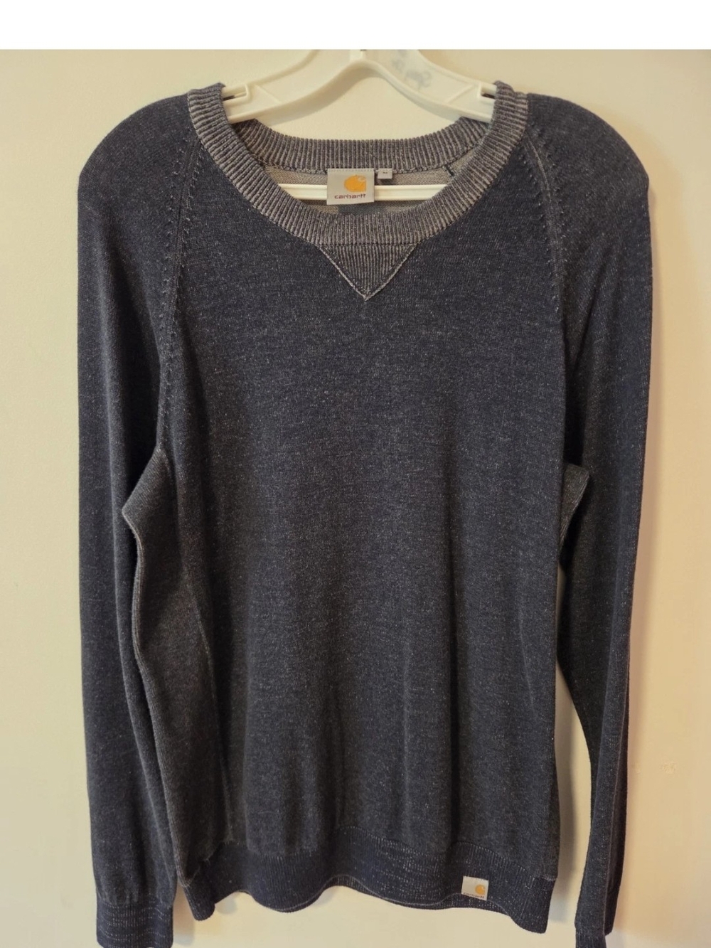 Carhartt WIP University Cardigan Sweater 100% Shetland Wool Blue Men's M Fits S